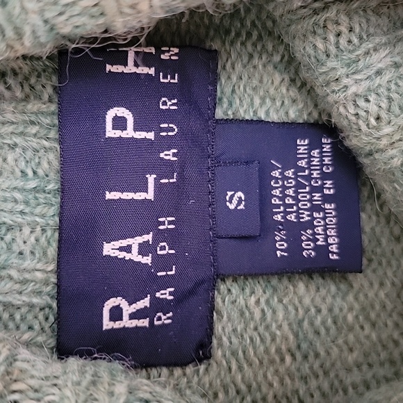 ⭐️Ralph Lauren Purple Label Alpaca Wool Turtleneck Sweater Green Men's Small - Picture 2 of 5